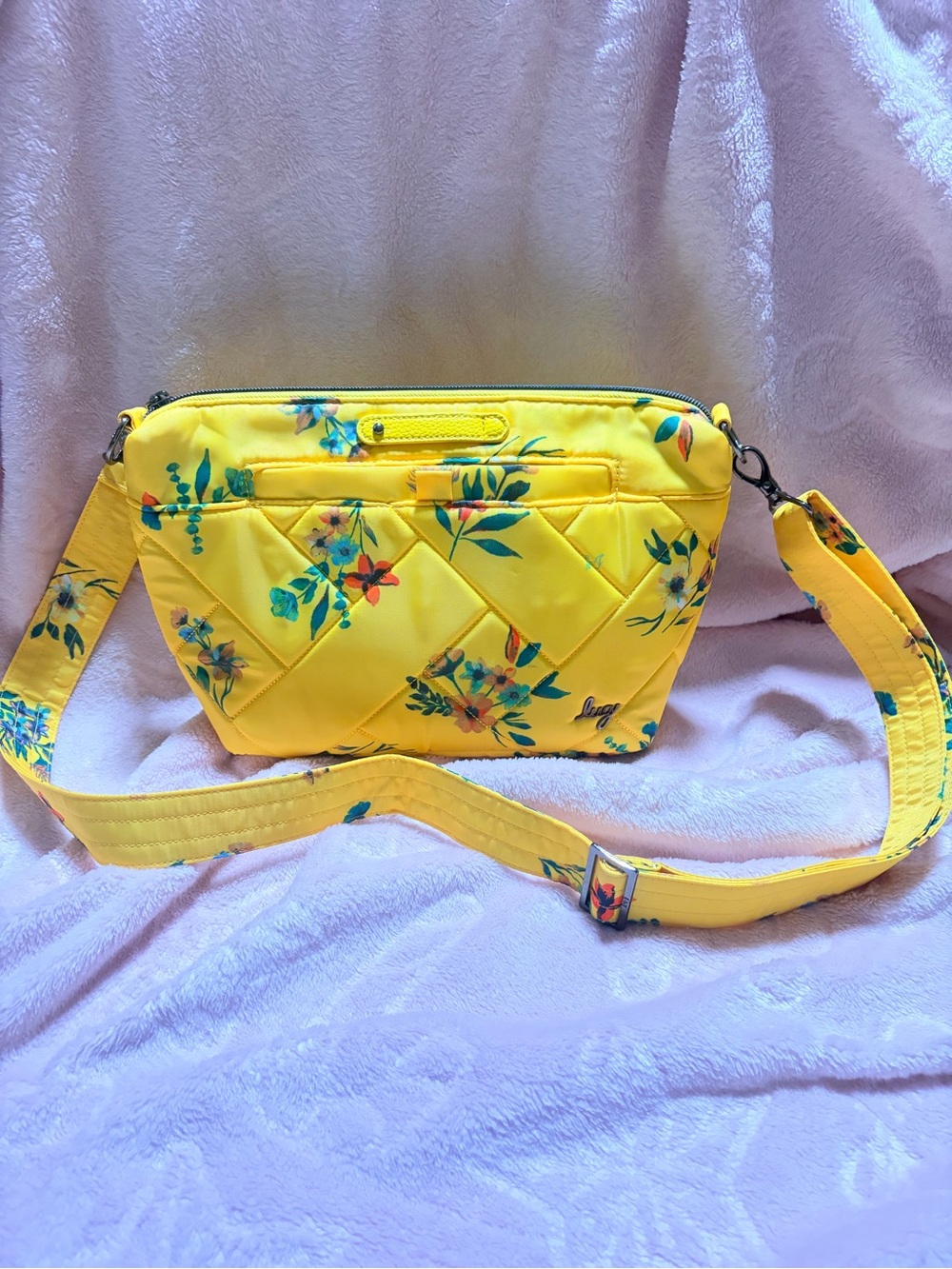 Lug Flare Yellow Floral Quilted Crossbody Bag